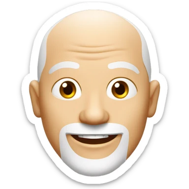 Happy white middle age male human frier monk with buzz cut square jaw sticker