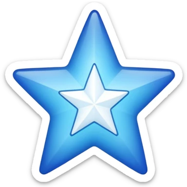 Create a verified badge a blue star with a white verified sign in middle sticker