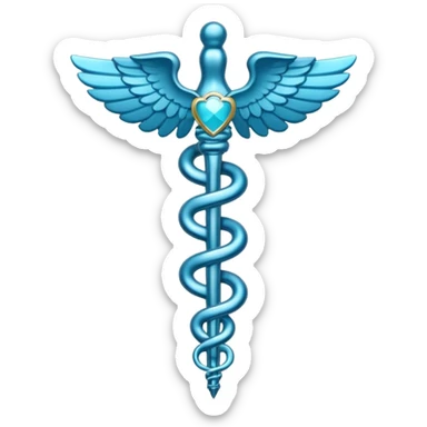 blue medical start of life (caduceus) symbol sticker
