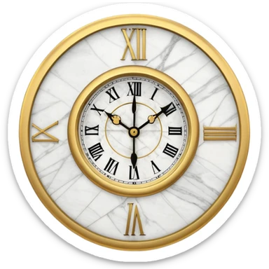 White marble with gold stone Clock sticker