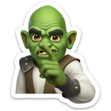green orc and white elf shacking hands. show only hands sticker