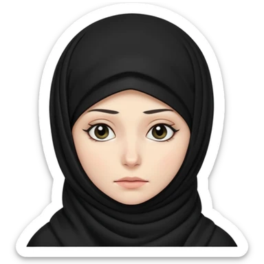 sick and tired woman in black hijab sticker
