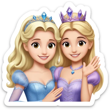 Mal from descendants high fiving Ariana grande’s Glinda sticker