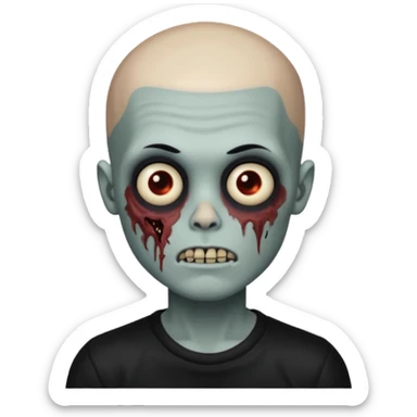 zombie boy black hair e cabelo curto quase careca sticker