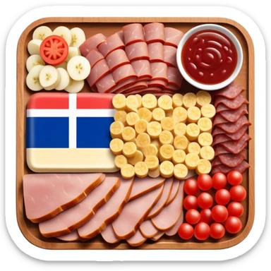 French flag on top of a SPAM charcuterieplatter sticker