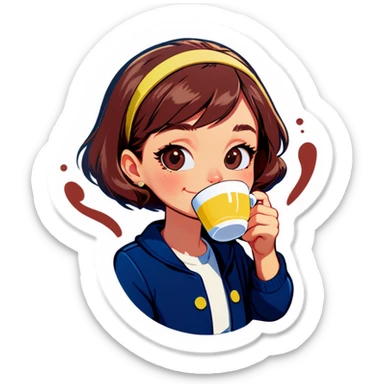 Sipping tea sticker