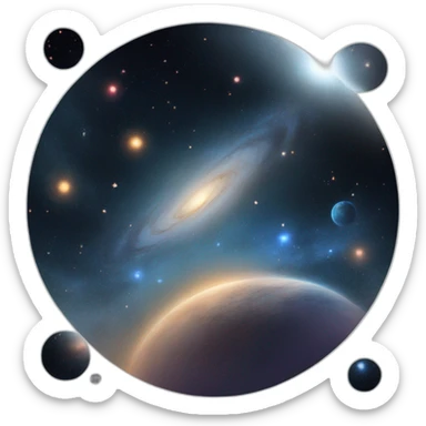 view of galactic space sticker