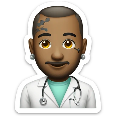 Surgeon tatted with piercings  sticker
