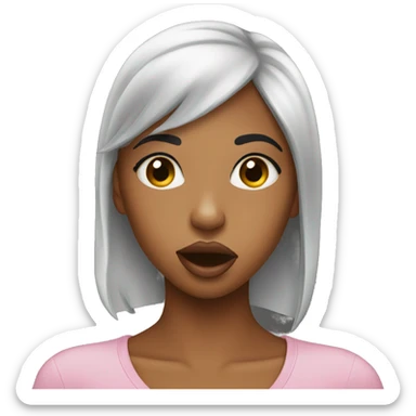 mixed girl sending kisses sticker