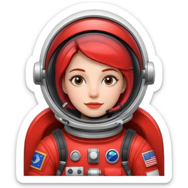 woman, Money astronaut, red and black design sticker