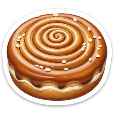 cinnemon bun with white sugar pebbles on top sticker