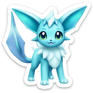 Kawaii Gorgeous Beautiful Shiny Sparkly Vaporeon-Glaceon-Pokémon full body sticker