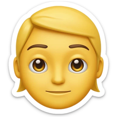 regular emoji yellow with straight face low eyebrows and a smirk sticker