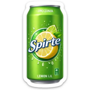 Draw a Sprite can with green label, yellow logo & lemon-lime graphics. sticker