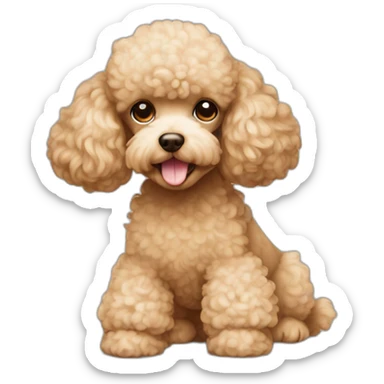 Poodle dog mousey apricot sticker