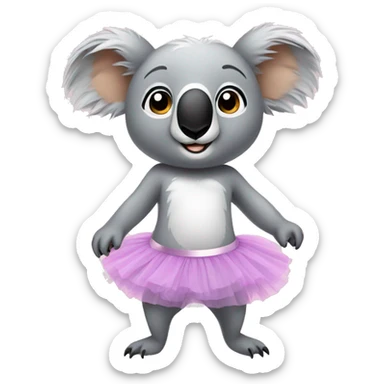 koala wearing a tutu sticker