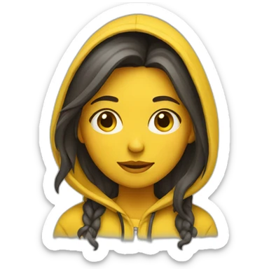 Girl in yellow hoodie sticker