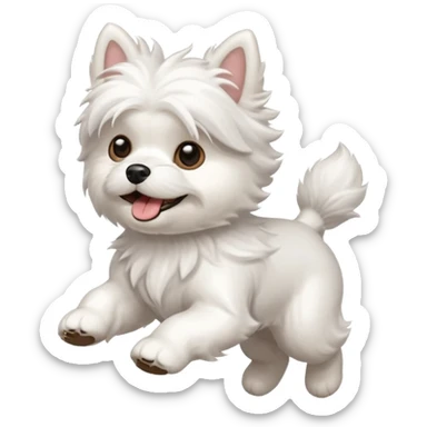 Maltese dog escaping sticker