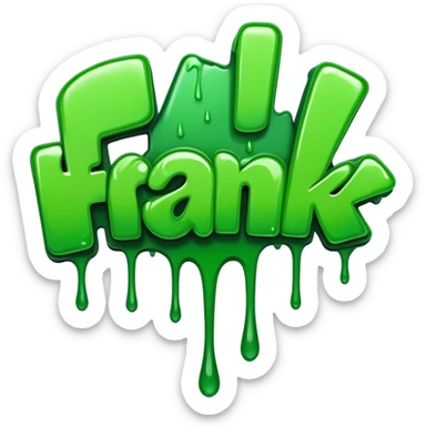 In green Graffiti the word Frank sticker