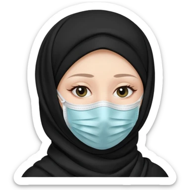 sick and tired woman in black hijab sticker