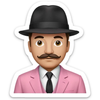 Mobster in Pink Suit – Pink jacket, black tie, mustache, black hat.



 sticker