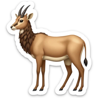 Wildebeest-gazelle-fusion-animal-hybrid-creature, full body sticker