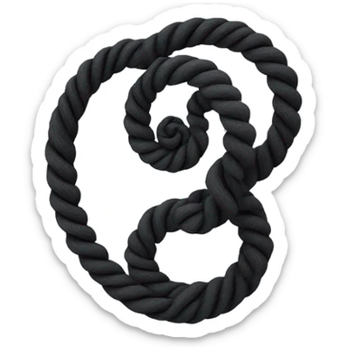 spinning rope, black, spiral sticker