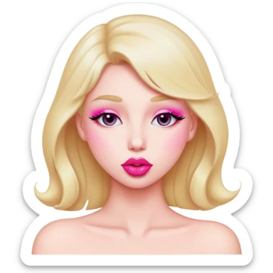 pink lips make a kiss sticker