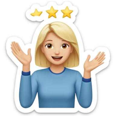 Blonde woman clapping hands with excitement  sticker