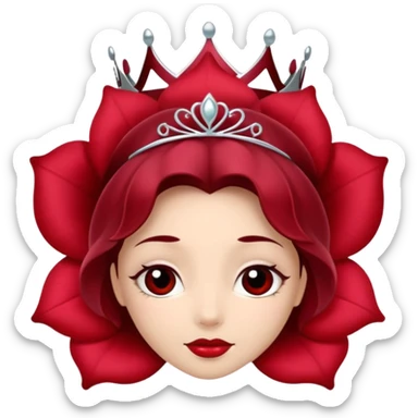 Umbral rose flower with silver tiara sticker