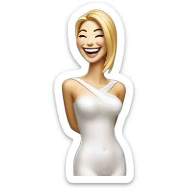 Ivanka trump tall figurine laughing from side in body paint sticker