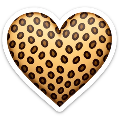 leopard print heart sticker