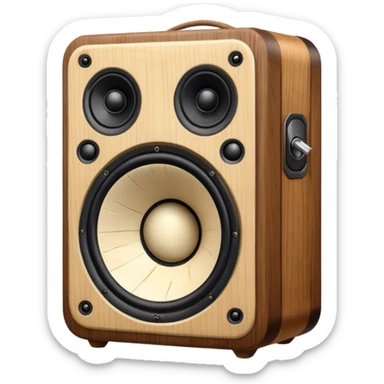 Old speaker with human teeth pouring out instead of sound. sticker