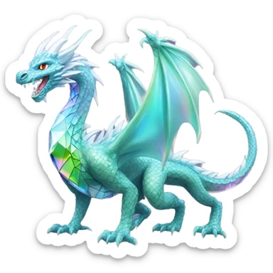 56-carat iridescent diamond crystal dragon full body sticker