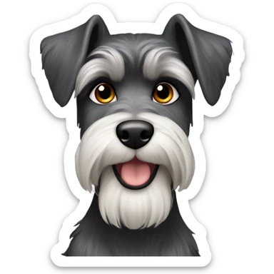 Schnauzer Female Dr with long dark hair schnauzer  sticker