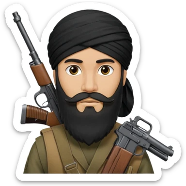Taliban with gun one piece sticker