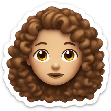 girl whit brown curly hair sleeping  sticker