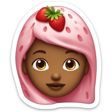 pudding strawberry baby girl sticker