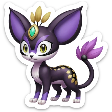 Meloetta-Noibat-Gatomon-Liepard-Pokémon-Digimon-Fakémon-fusion-hybrid-creature sticker