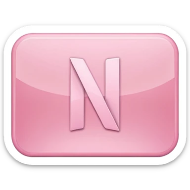 Netflix aesthetic "N" logo in pastel pink sticker