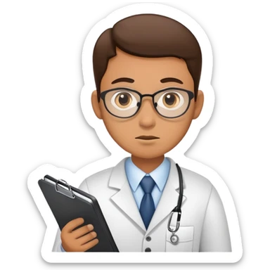 Tax inspector with clipboard asking questions with suspicious look sticker