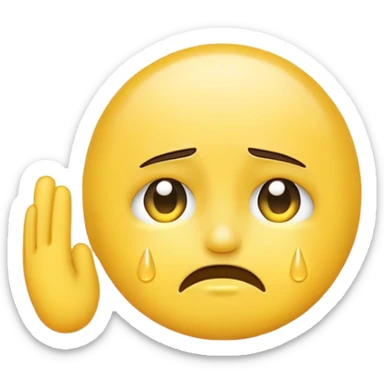 Crying emoji saluting sticker