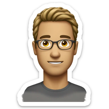 hombre de lentes con poco pelo blanco sticker