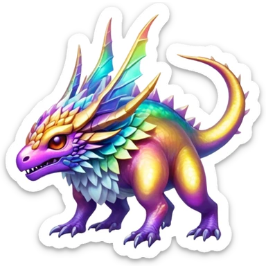 Epic complex iridescent scenic-aesthetic-Fakémon-creature-scenery sticker