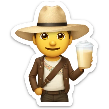 Persona con sombrero de leche sticker