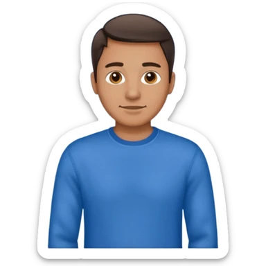 man in shirt with a blue jumper on top and blue jeans sticker