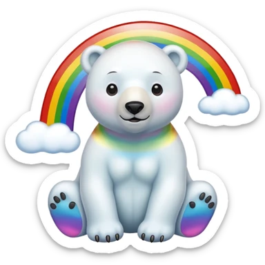 polar bear rainbow sticker
