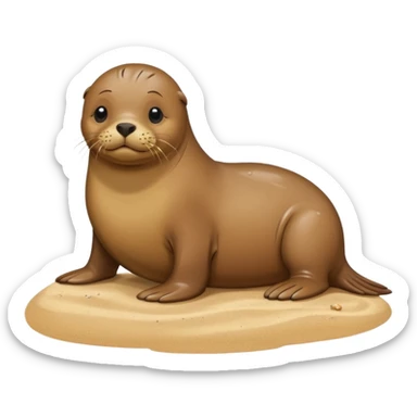 Sealion on the beach sticker
