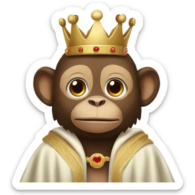 monkey wih crown and robe sticker