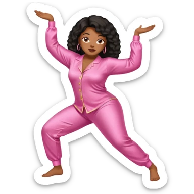 Black Woman with massive boobs and a massive ass twerking while wearing pink pajamas  sticker